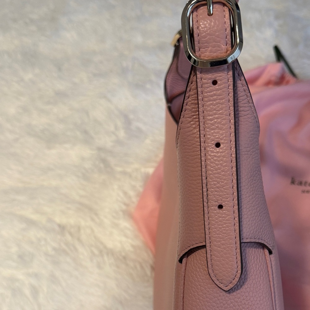 Kate Spade Blush Pink Pebbled Leather Hobo bag w/2 straps. NWT & dust bag. - Picture 4 of 5